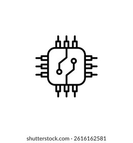 Modern CPU Circuit Board Icon Design for Technology Concept Projects