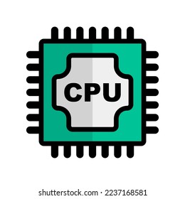 Modern CPU icon. cpu chip. Electronic component. Vector.