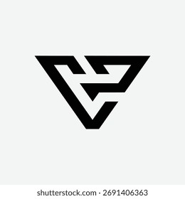 Logotipo moderno del monograma de la letra del CPV con diseño geométrico limpio y mínimo, perfecto para la marca, la identidad corporativa, o los proyectos del negocio.