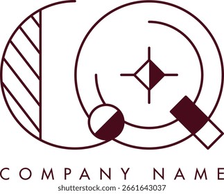 Modern CQ logo featuring a monogram within a circular frame in minimalist style, ideal for branding. The design showcases abstract shapes with clean lines emphasizing elegance and professionalism.