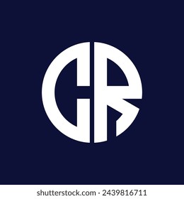 modern cr circle logo design