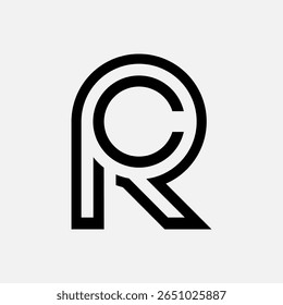 Modern CR RC initial monogram logo design, ideal for branding, corporate identity, and digital use.