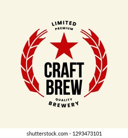 Modern craft beer drink vector logo sign for bar, pub, store, brewhouse or brewery isolated on light background. Premium quality logotype emblem illustration. Brewing fest fashion t-shirt badge design