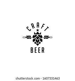 Modern craft beer drink vector isolated logo sign for bar