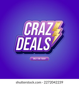 Modern Crazy deals promo banner design for marketing promotion