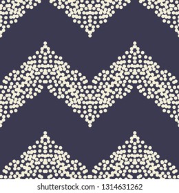 Modern cream and navy chevron pattern.  Seamless repeat vector pattern