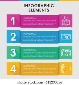 Modern creation infographic template. infographic design with creation icons includes . can be used for presentation, diagram, annual report, web design. 