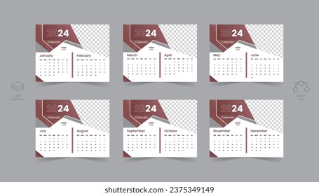 Modern Creative 2024 Calendar Design Template.