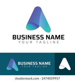 A Modern Creative 3D Abstract Vector premium letter Logo Design