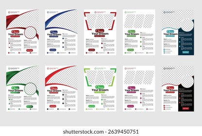 Modern Creative A4 flyer template set design for travel agency. It is fully editable vector design.