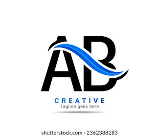 Modern kreatives AB Logo-Design und Vorlage. Logo-Design des professionellen AB-Briefes