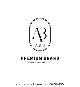 Diseño creativo moderno del logotipo de AB. Monograma basado inicial del icono y letras en Vector de lujo