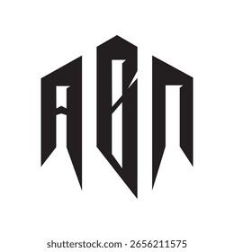 Marca alfabética ABN moderna e criativa projetada para uma marca de tecnologia. Ideal para identidade digital, corporativa ou focada em tecnologia. Inclui formato vetorial, ícone e design de alfabeto estilizado.