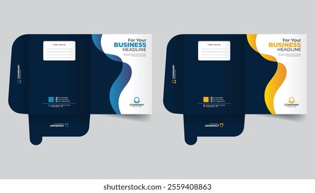 Modern, creative abstract and creative colorful document folder, report cover or file folder design template

