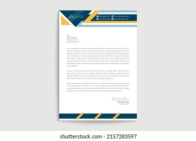modern creative abstract corporate business letterhead design template
