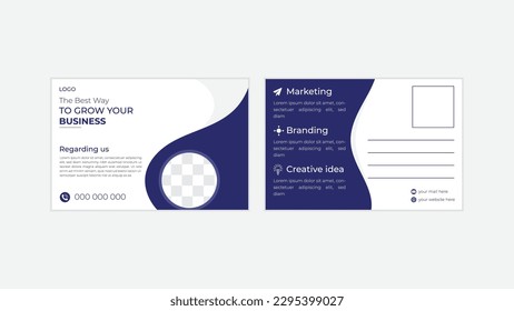 Modern creative abstract corporate postcard or EDDM postcard design template.