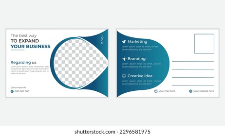 Modern creative abstract corporate postcard or EDDM postcard design template.