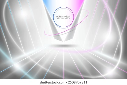 modern and creative abstract digital geometric white and bright background,energy and technology concept creative backdrop with glowing light lines decorative element.
