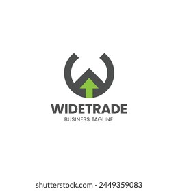 Moderne und kreative abstrakte einfache Buchstabe W Trade Pfeil Logo Vektorgrafik Design Vorlage. Pfeil Vektorgrafik Symbol zeigt Business Growth Bar Diagramm