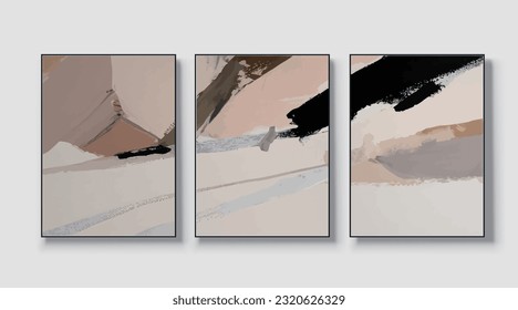 Modern creative abstract wall art work. Golden brush strokes, vector, texture, texture