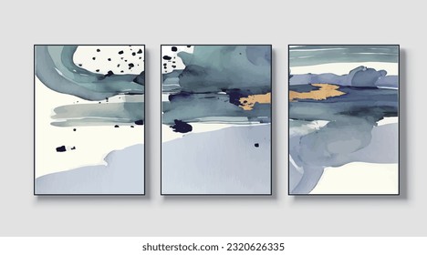 Modern creative abstract wall art work. Golden brush strokes, vector, texture, texture