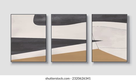 Arte mural abstracto creativo moderno. Rasgos de pincel dorado, vector, textura, textura