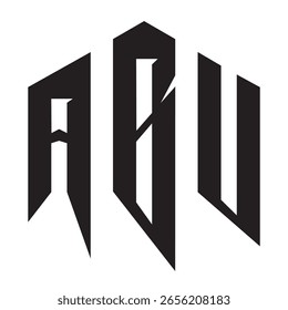 Modernes und kreatives ABV-Schriftbild, das für eine Technologiemarke entwickelt wurde. Ideal für die digitale, unternehmensweite oder technologieorientierte Identität. Umfasst Vektorformat, Symbol und stilisiertes Alphabetdesign.