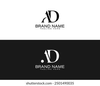 Modern and creative ad letter logo concept. Elegant and minimal vector logo emblem. 