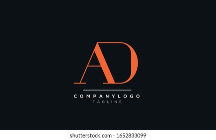Modern und kreativ gestaltete AD-Logo-Designvorlage