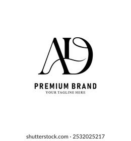 Diseño creativo moderno del logotipo del anuncio. Monograma basado inicial del icono y letras en Vector lujoso