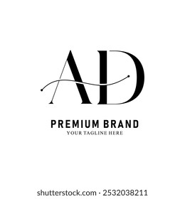 Modernes kreatives AD-Logo-Design Symbol anfängliches Basiertes Monogramm und Buchstaben in Luxusvektor