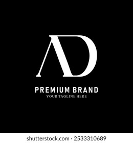 Modernes kreatives AD-Logo-Design Symbol anfängliches Basiertes Monogramm und Buchstaben in Luxusvektor
