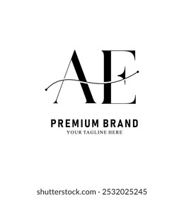 Design moderno e criativo do logotipo AE. ícone inicial Baseado Monograma e letras no vetor de luxo