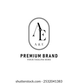 Design moderno e criativo do logotipo AE. ícone inicial Baseado Monograma e letras no vetor de luxo