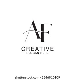 Design moderno logotipo criativo AF. ícone inicial Baseado Monograma e letras no vetor de luxo