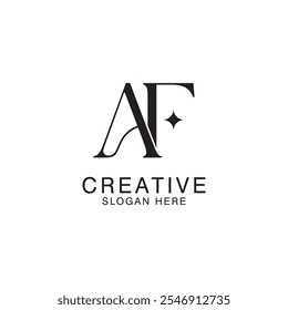 Modern Creative AF Logo Design. icon initial Based Monogram and Letters in Luxury vector