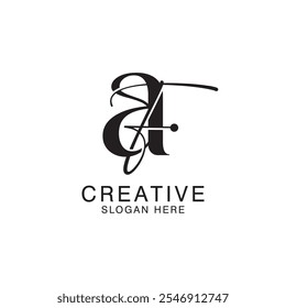 Diseño creativo moderno del logotipo del AF. Monograma basado inicial del icono y letras en Vector lujoso