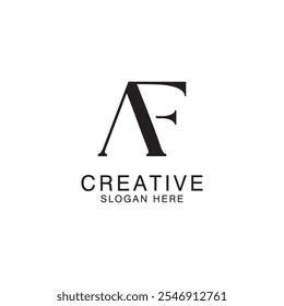 Modernes kreatives AF Logo Design. Symbol anfängliches Basiertes Monogramm und Buchstaben in Luxusvektor