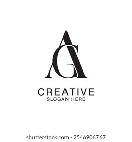 Modern Creative AG Logo Design. Symbol anfängliches Basiertes Monogramm und Buchstaben in Luxusvektor