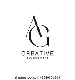 Modern Creative AG Logo Design. icon initial Based Monogram and Letters in Luxury vector