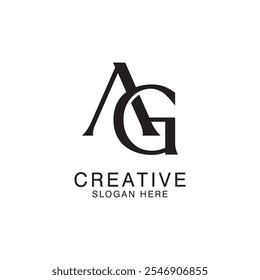 Modern Creative AG Logo Design. icon initial Based Monogram and Letters in Luxury vector