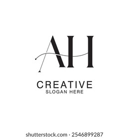 Modernes kreatives AH Logo Design. Symbol anfängliches Basiertes Monogramm und Buchstaben in Luxusvektor