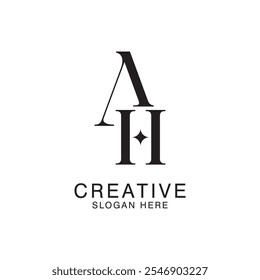 Modern Creative AH Logo Design. icon initial Based Monogram and Letters in Luxury vector