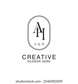 Moderno Criativo AH Logo Design. ícone inicial Baseado Monograma e letras no vetor de luxo