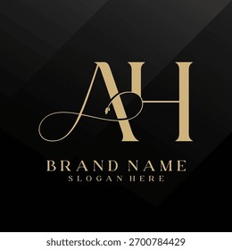Modernes kreatives AH Logo Design. Anfangssymbol Basiertes Monogramm und Buchstaben in Luxusvektor