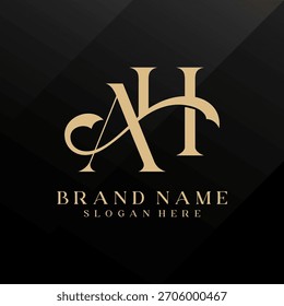 Modernes kreatives AH Logo Design. Anfangssymbol Basiertes Monogramm und Buchstaben in Luxusvektor