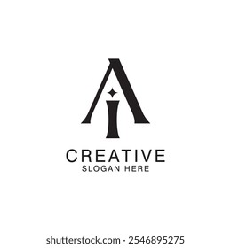 Modern Creative AI Logo Design. icon initial Based Monogram and Letters in Luxury vector