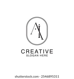 Moderno Criativo AI Logo Design. ícone inicial Baseado Monograma e letras no vetor de luxo
