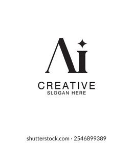 Modern Creative AI Logo Design. icon initial Based Monogram and Letters in Luxury vector