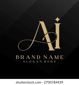 Diseño creativo moderno del logotipo de AI. icono inicial Monograma basado y letras en Vector de lujo